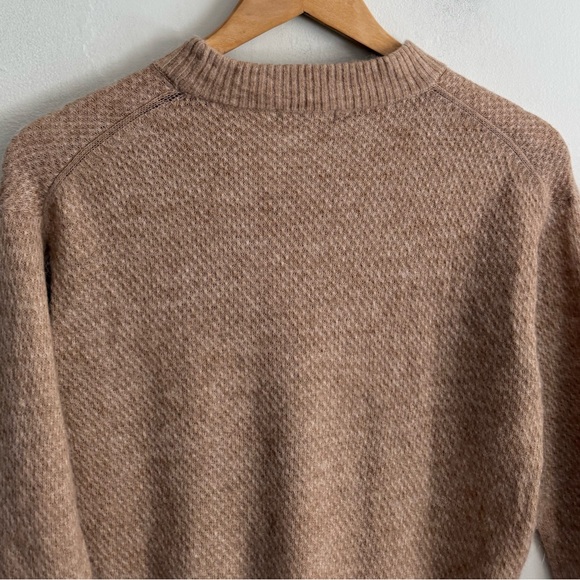 Quince Textured Knit Sweater Wool Alpaca Blend Camel Crewneck Size Small - Picture 5 of 6